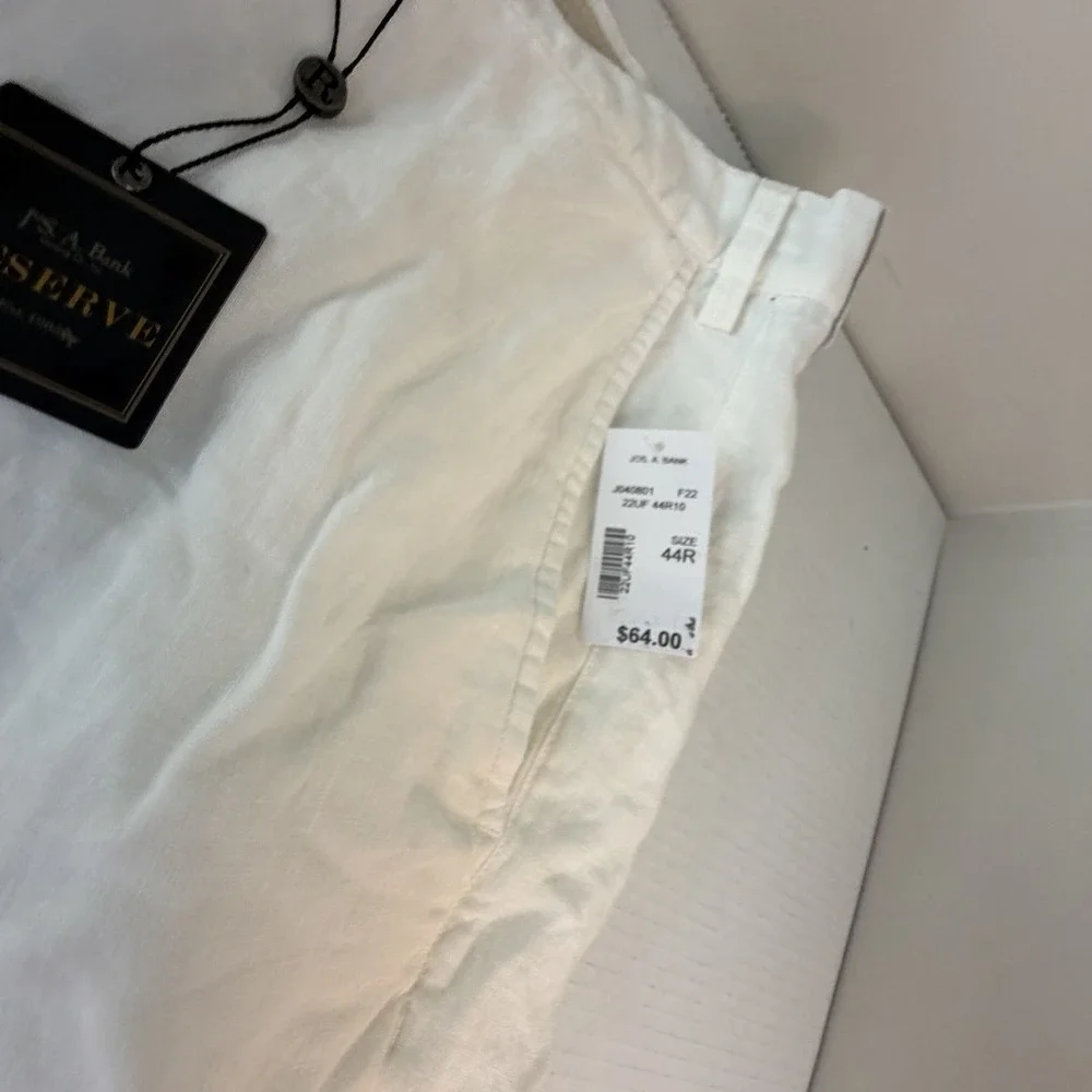 JoS.‎ A Bank Men's White Linen Blend Reserve Shorts Size 44R NWT Beach Vacation